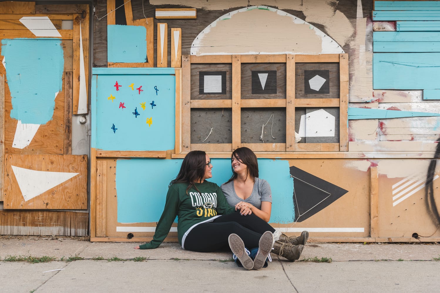 Colorful RiNo Engagement Photography | RiNo Denver | From the Hip Photo