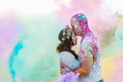 Chalk Fight | Engagement Photography | Daniels Park | From the Hip Photo