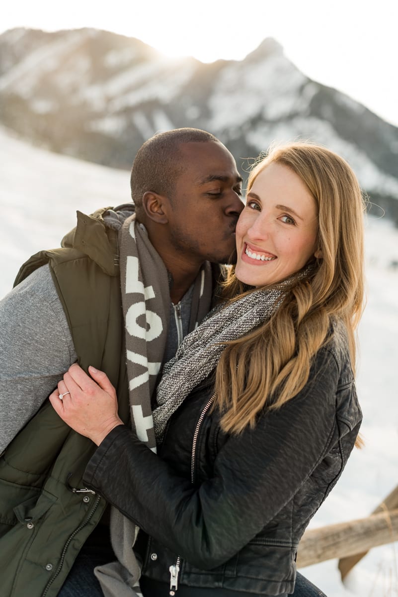 Surprise Winter Proposal | Engagement Photography | Chautauqua Park Boulder | From The Hip Photo