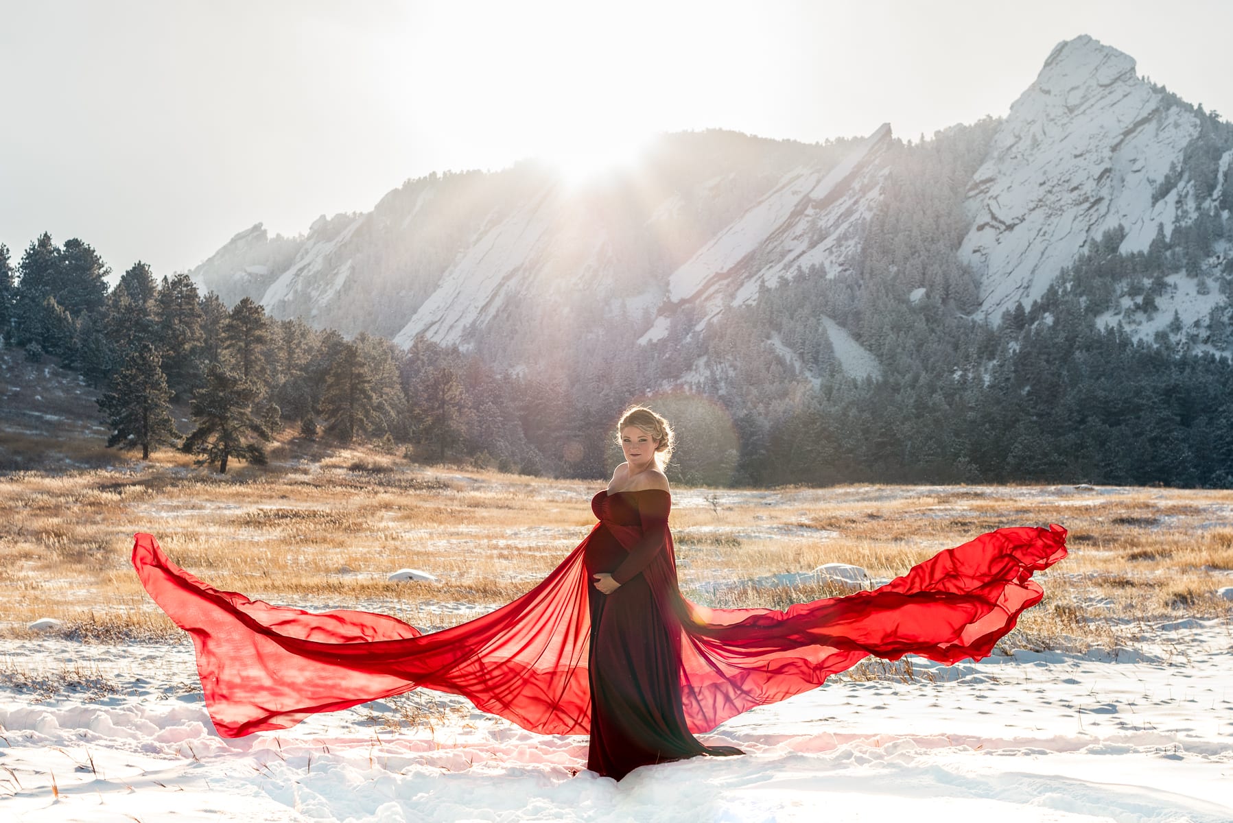 Winter Wonderland Maternity Shoot | Maternity Photography | Chautauqua Park | From The Hip Photo
