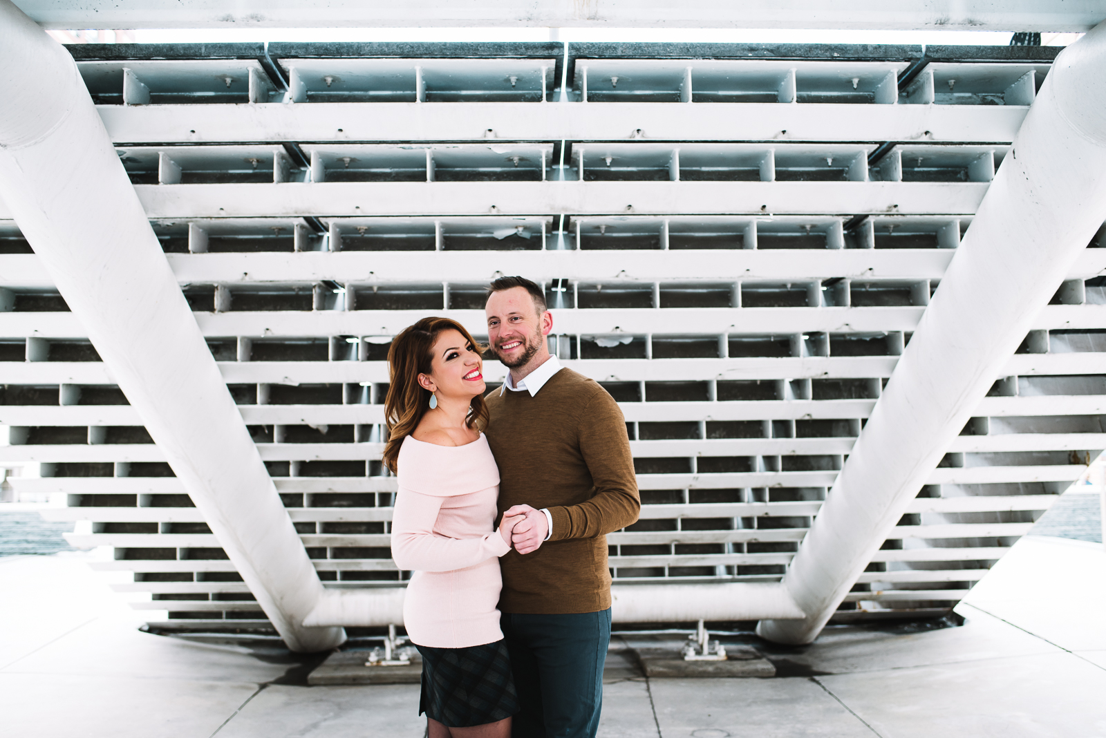 The Quintessential Denver Engagement | Engagement Photo | Union Station Millennium Bridge | From the Hip Photo