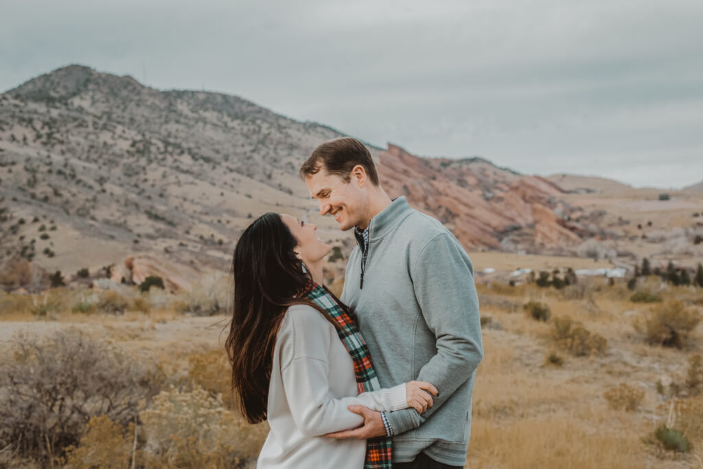 Mount Falcon Park Morrison Colorado outdoor nature trail candid fun engagement couples picture | From the Hip Photo Denver portrait photography
