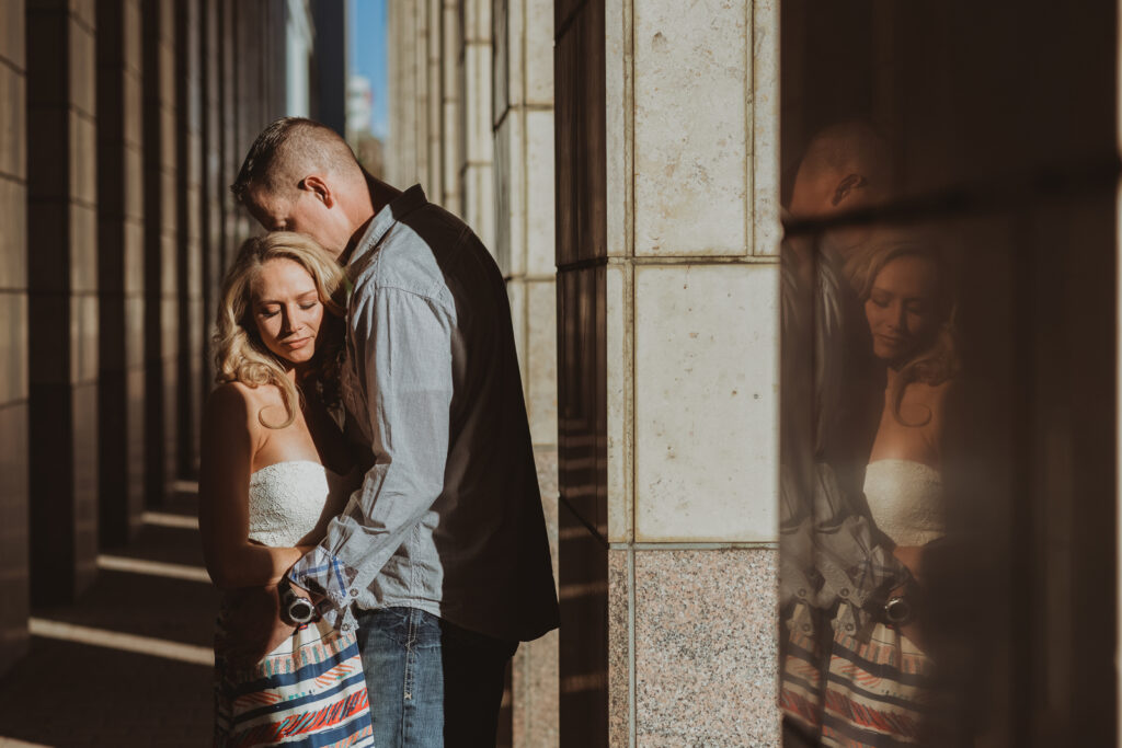 Downtown Civic Center outdoor fun candid engagement picture | From the Hip Photo Denver Colorado portrait photography