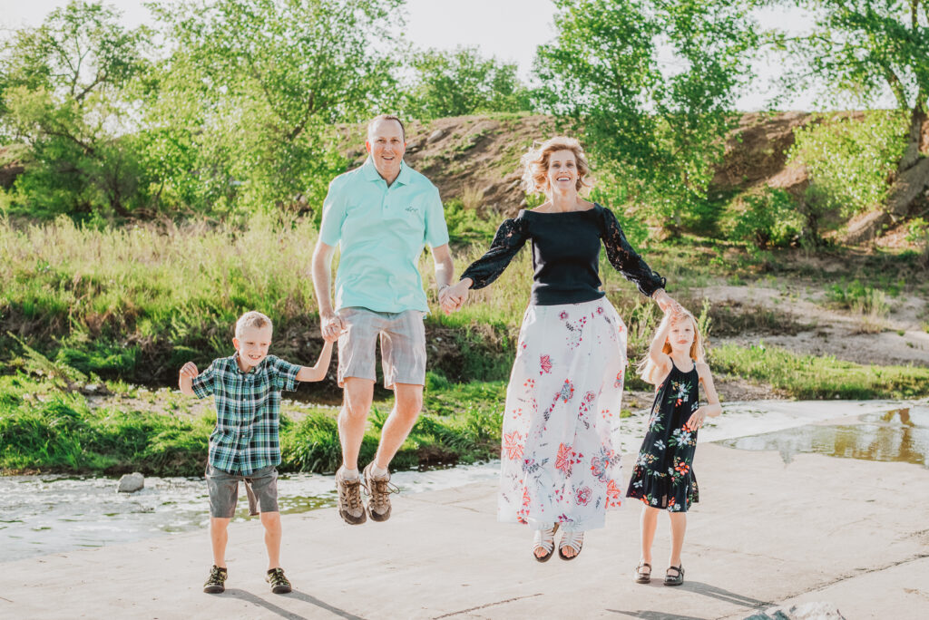 Central Park Denver Colorado outdoor nature creek neighborhood candid fun family picture | From the Hip Photo portrait photography
