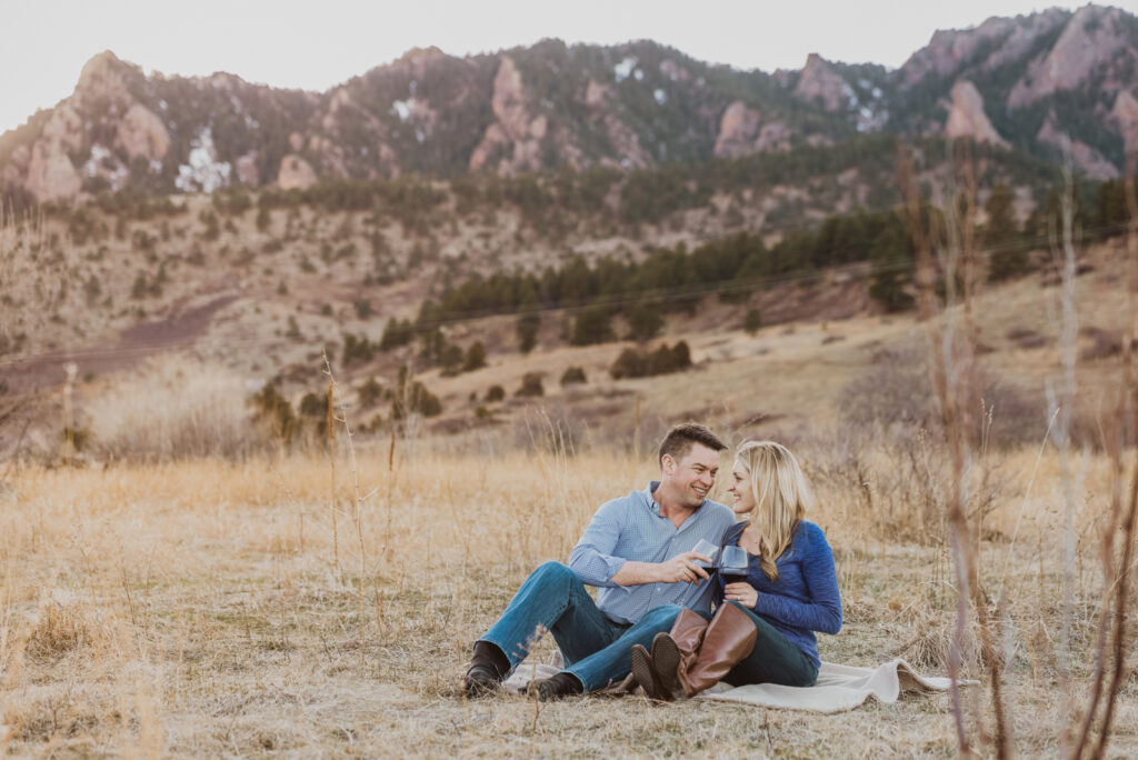 S. Mesa Trail and Eldorado Canyon outdoor nature trail candid fun romantic engagement picture | From the Hip Photo portrait photography 