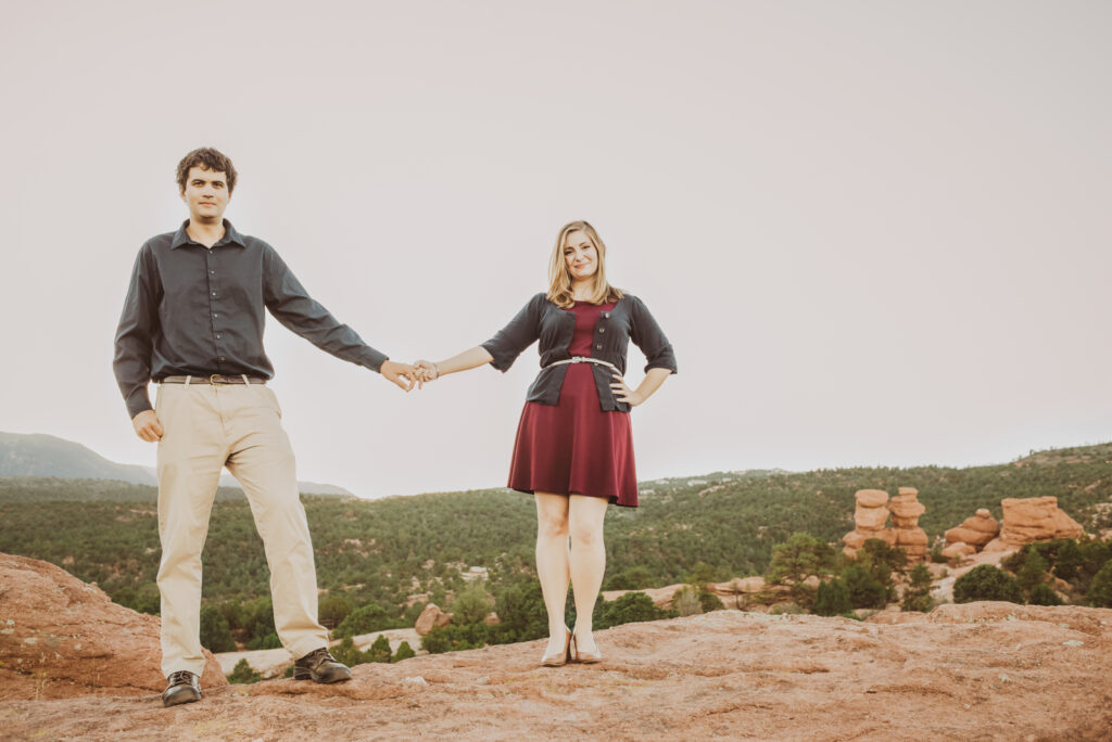Garden of the Gods outdoor park trail nature mountain fun candid romantic engagement picture | From the Hip Photo Denver Colorado portrait photography 
