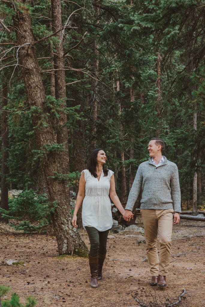 Guanella Pass outdoor mountain nature candid fun loving adventurous engagement picture | From the Hip Photo Denver Colorado portrait photography