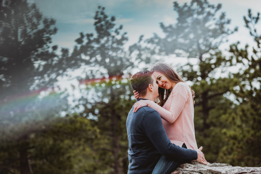 Lookout Mountain Golden Colorado outdoor mountain nature candid fun engagement picture | From the Photo Denver portrait photography