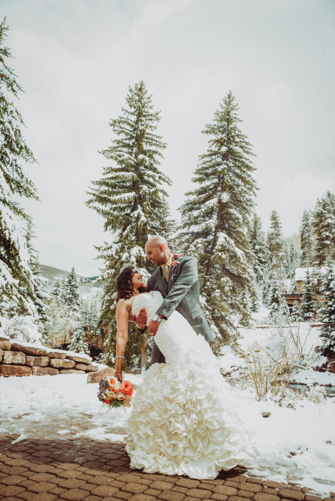 Vail Colorado outdoor mountain ski resort nature fun adventurous candid wedding picture | From the Hip Photo Denver portrait photography