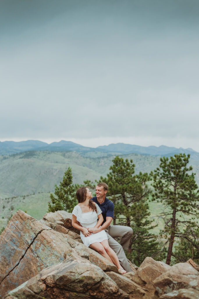 Lookout Mountain Golden Colorado outdoor mountain nature candid fun engagement picture | From the Photo Denver portrait photography 