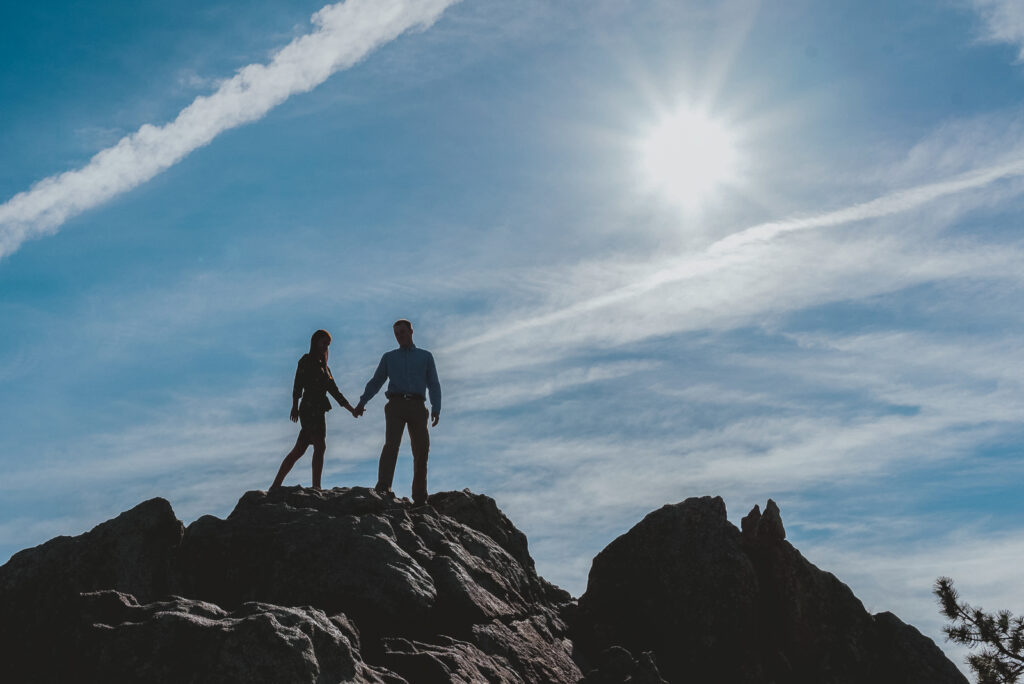 Lost Gulch Overlook Boulder Colorado outdoor mountain views fun candid romantic engagement pictures | From the Hip Photo portrait photography