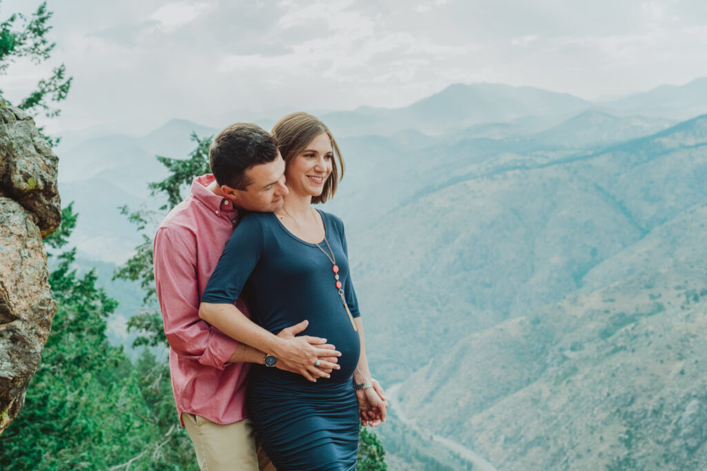 Lookout Mountain Golden Colorado outdoor mountain nature candid fun maternity picture | From the Photo Denver portrait photography