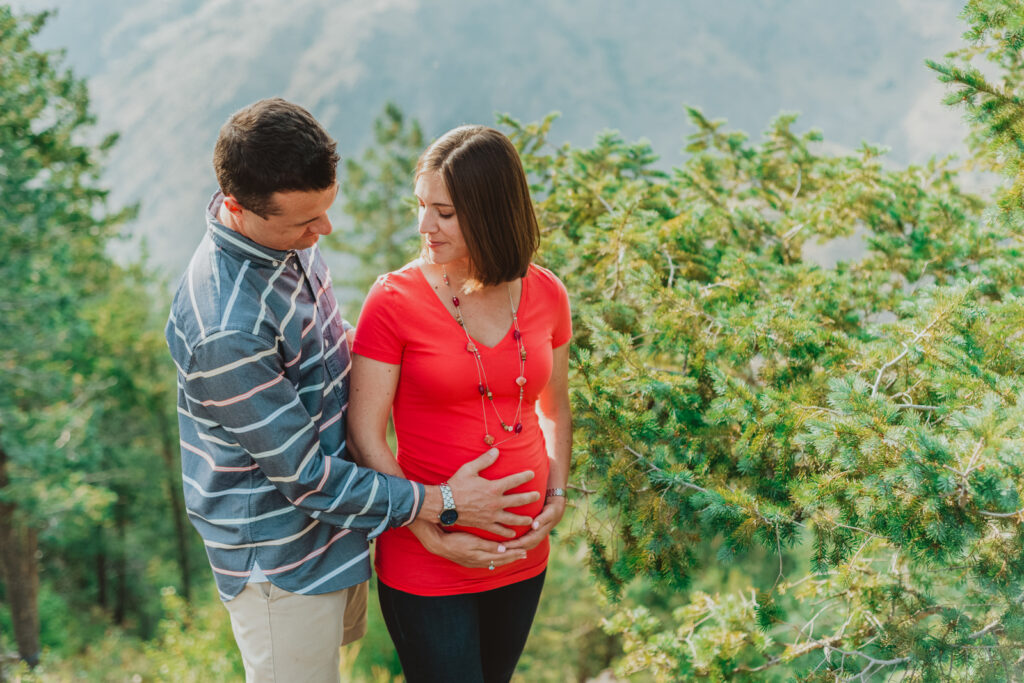 Lookout Mountain Golden Colorado outdoor mountain nature candid fun maternity picture | From the Photo Denver portrait photography 