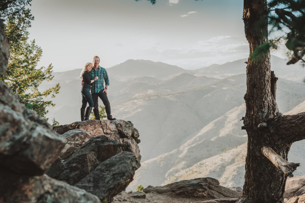 Lookout Mountain Golden Colorado outdoor mountain nature candid fun engagement picture | From the Photo Denver portrait photography