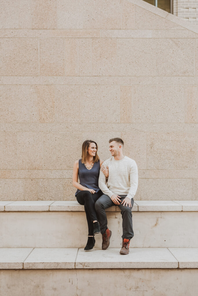 Downtown Civic Center Denver Capitol outdoor fun candid engagement picture | From the Hip Photo Denver Colorado portrait photography