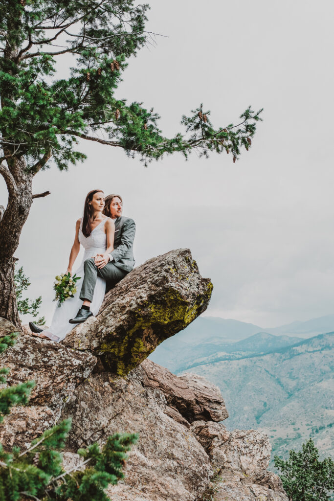 Lookout Mountain Golden Colorado outdoor mountain nature candid fun wedding picture | From the Photo Denver portrait photography