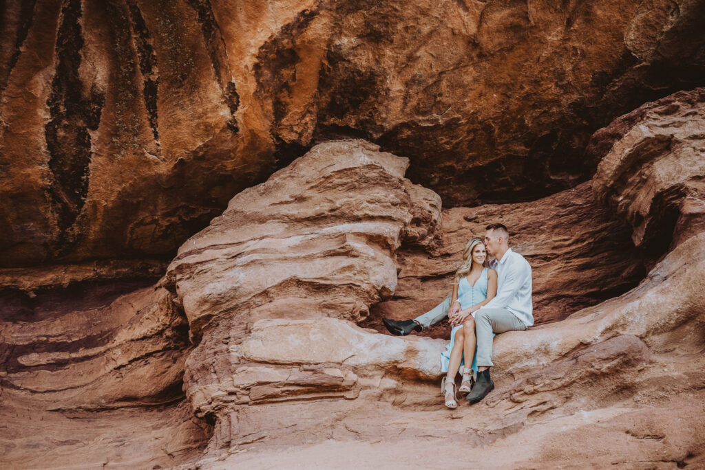 Red Rocks Park and Amphitheater outdoor park nature venue fun candid engagement picture | From the Hip Photo portrait photography  
