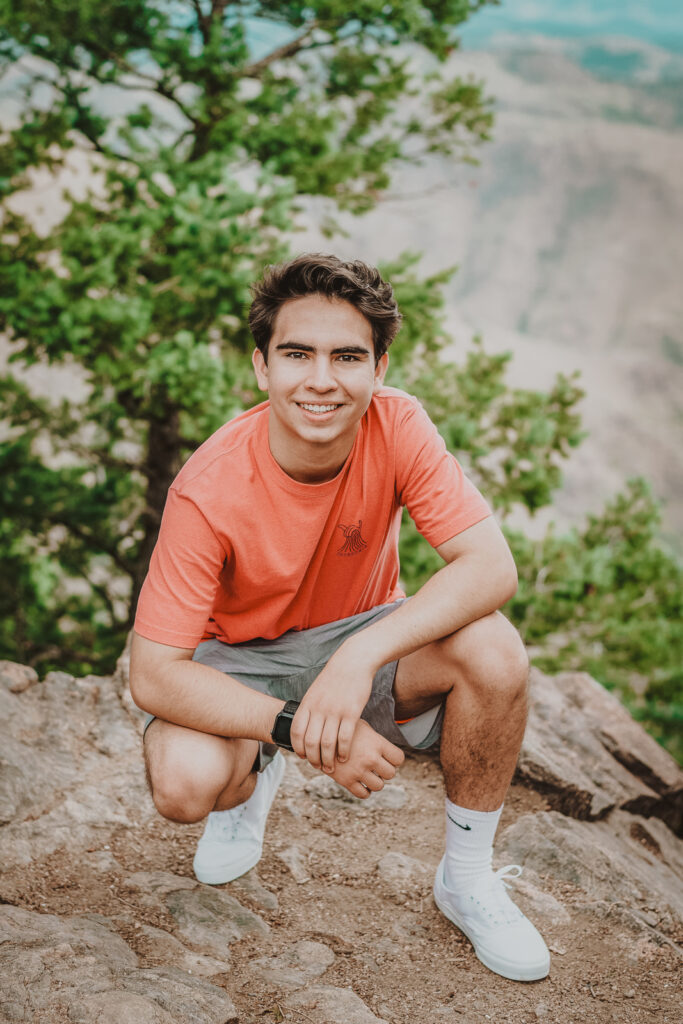 Lookout Mountain Golden Colorado outdoor mountain nature candid fun senior headshot picture | From the Photo Denver portrait photography 
