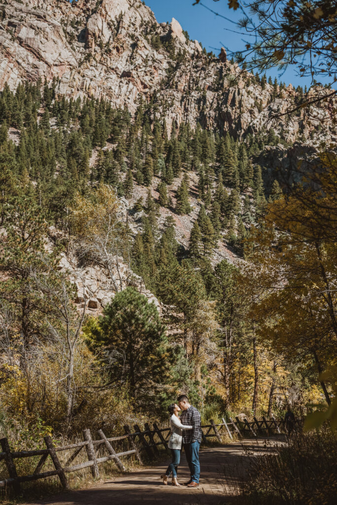 S. Mesa Trail and Eldorado Canyon outdoor nature trail candid fun romantic engagement picture | From the Hip Photo portrait photography