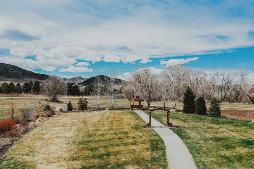 Chatfield Botanic Gardens outdoor garden trail nature drone picture | From the Hip Photo Denver Colorado portrait photography 