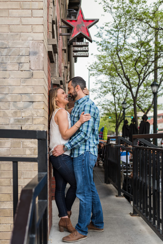 Expert tips to plan fun downtown Denver engagement photos RiNo romantic engagement picture | From the Hip Photo Denver Colorado portrait photography 