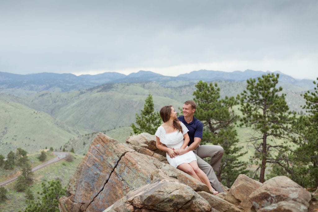 Tips to Plan Engagement Photos in the Mountains Near Denver Romantic Couple picture Lookout Mountain | From the Hip Photo Portrait Photography