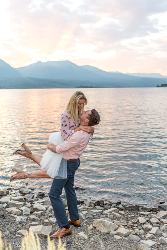 Tips to Plan the Best Engagement Photos Near Breckenridge or Dillon mountain outdoor Lake Dillon engagement picture | From the Hip Photo Denver Colorado Portrait Photography 