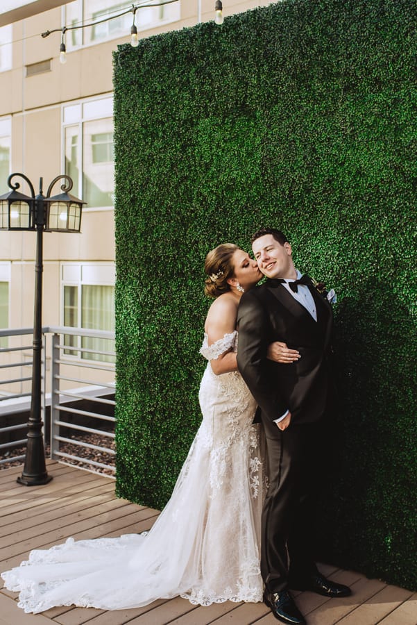 Wedding photos | Kissing bride and groom | Outdoors, Denver, Colorado photography