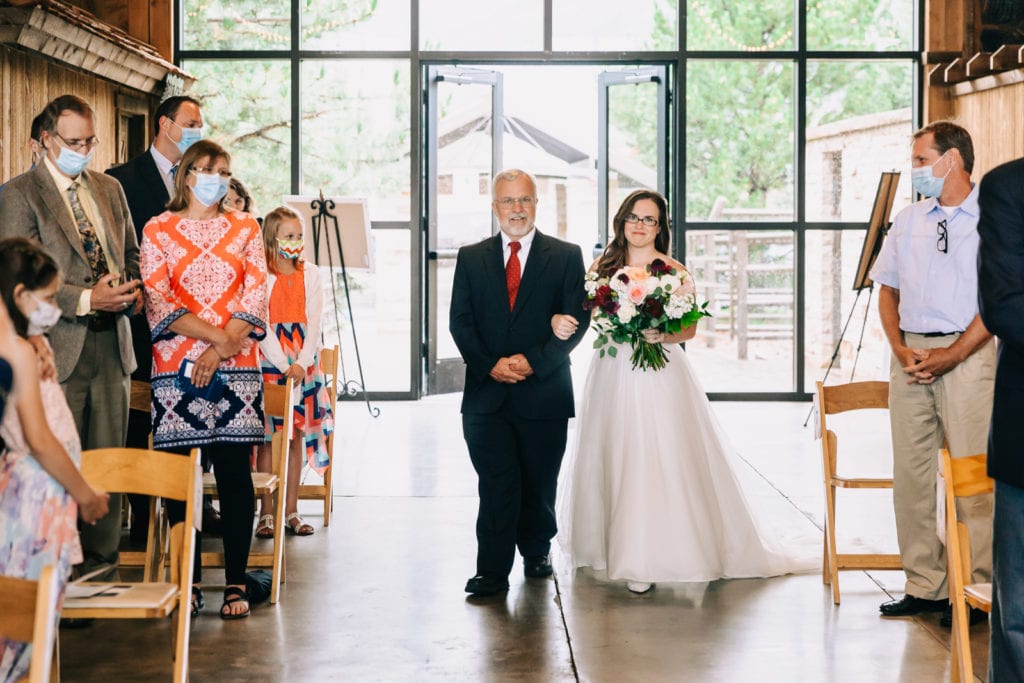Wedding photos | Father and bride | Indoors, Denver, Colorado