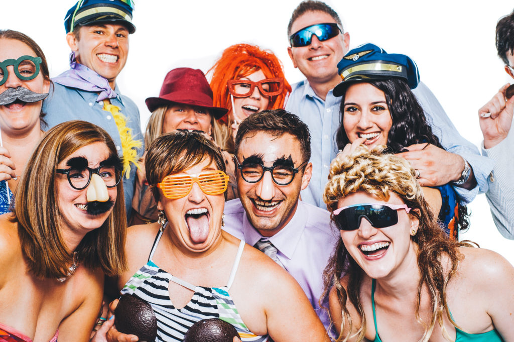 Wedding photo booth | Funny photo | Costumed crowd