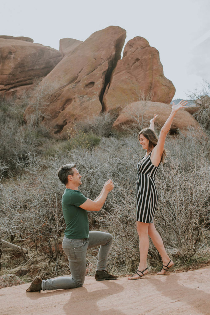 Red Rocks, Colorado | Outdoors | Proposal in the mountains | Engagement photos