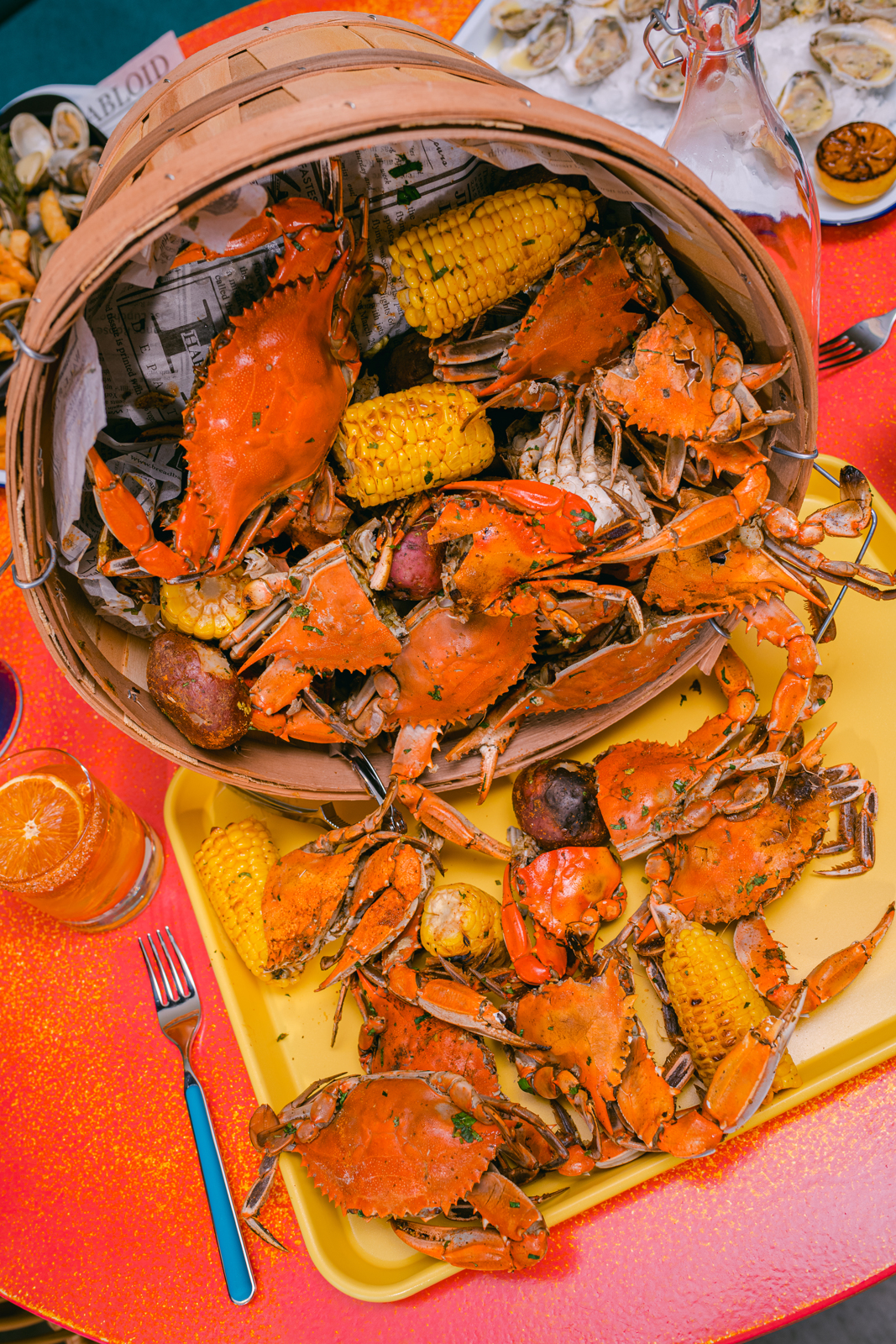 Food photography | A basket of crabs and corn on the cob | Bethesda, MD | Oceanside, CA