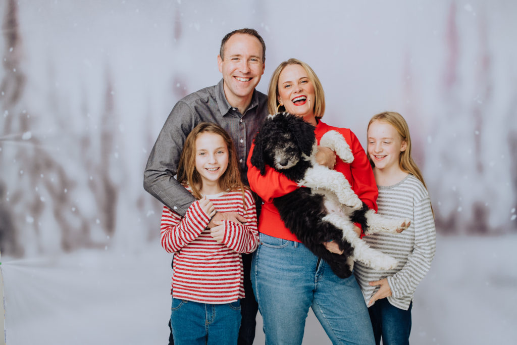 Denver family photos for holiday Christmas studio