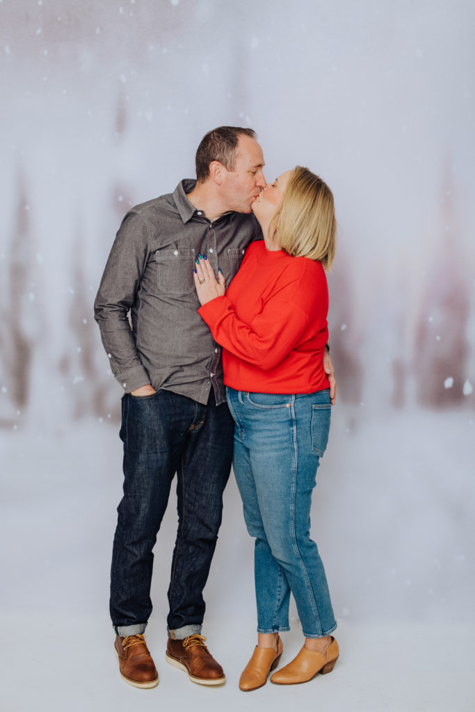 Denver family photos for holiday Christmas cards newlywed