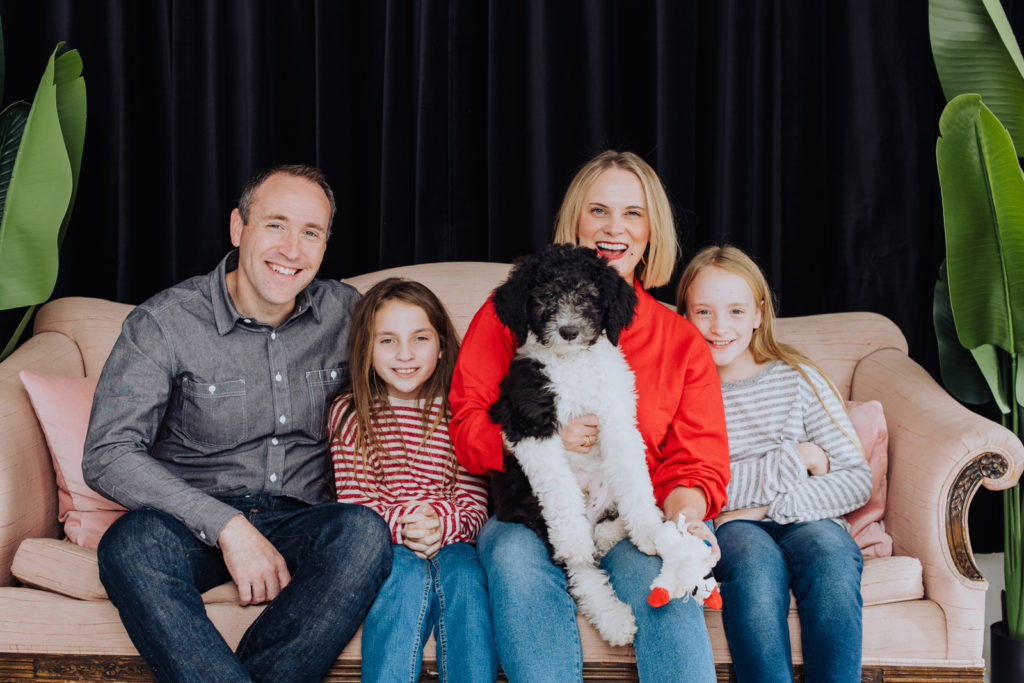 Denver family photos for holiday Christmas cards puppy dog 