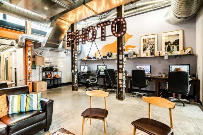 Where the magic happens! Editing bays at the From the Hip Photo studio in Denver Colorado