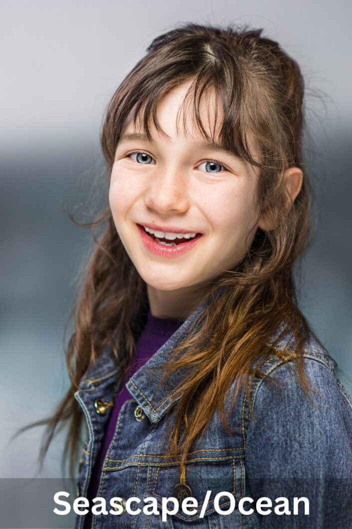 Studio headshot photography background options | Blue Ocean Seascape Bokeh