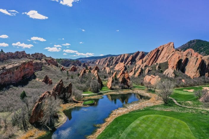 Golf Course Wedding | Arrowhead Golf Course Drone Elopement Photographer