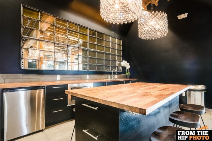 Shyft Venue Virtual Plenty of stylish guest seating | Luxury catering kitchenette | Denver Colorado | Weddings & Events | From the Hip Photo