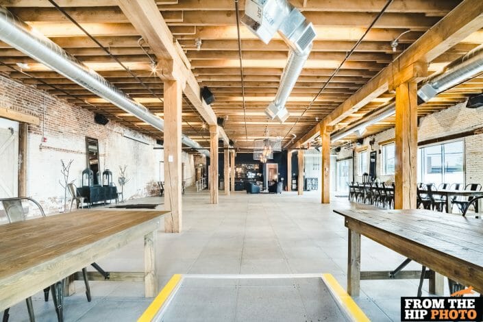 Shyft Venue Virtual Plenty of stylish guest seating | View upon entering | Denver Colorado | Weddings & Events | From the Hip Photo