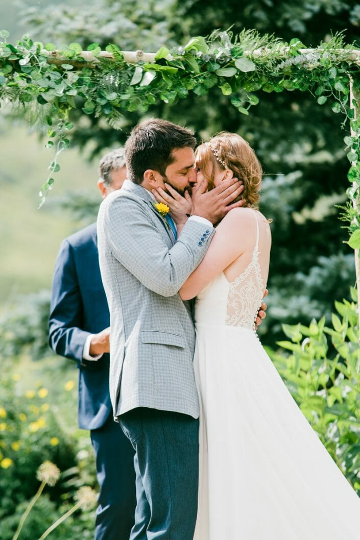 Mountain Wedding Ceremony Kiss Photo | Colorado Elopement Photographer