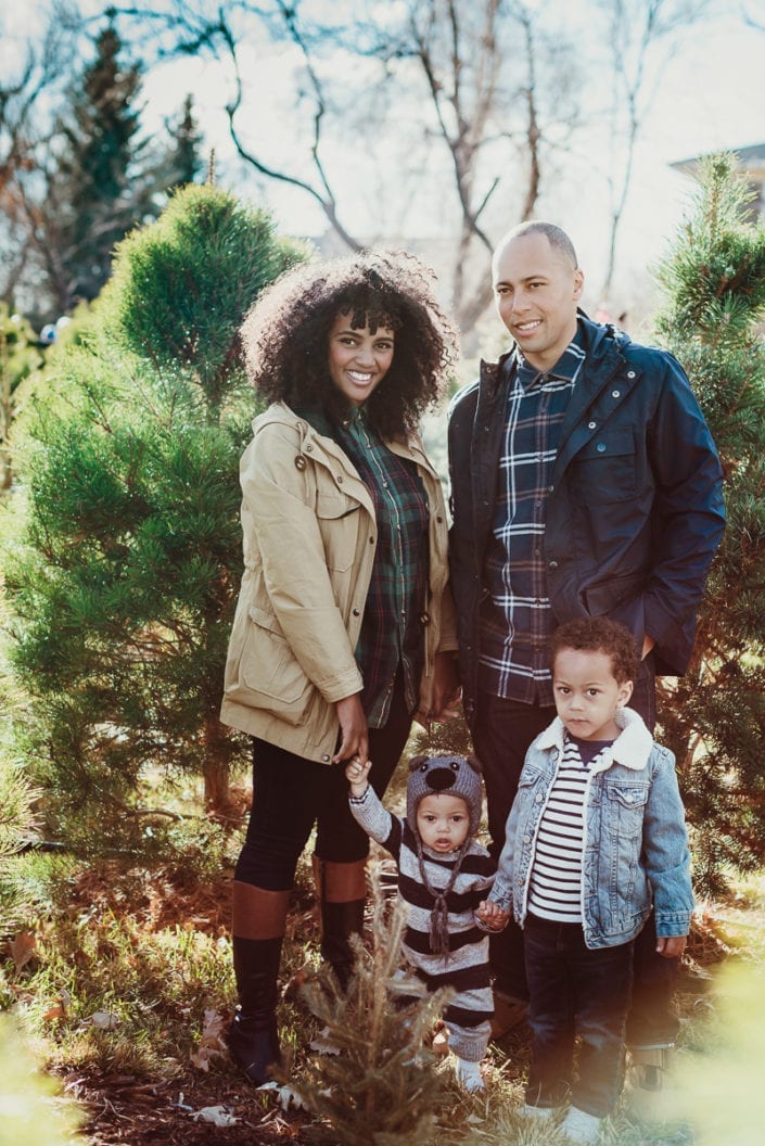 Family Christmas tree photo session in Denver | Colorado Lifestyle Photographer