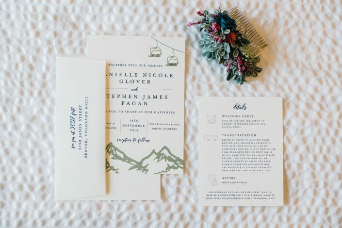 Romantic Mountain Wedding Invitation | Denver Colorado Elopement Photographer