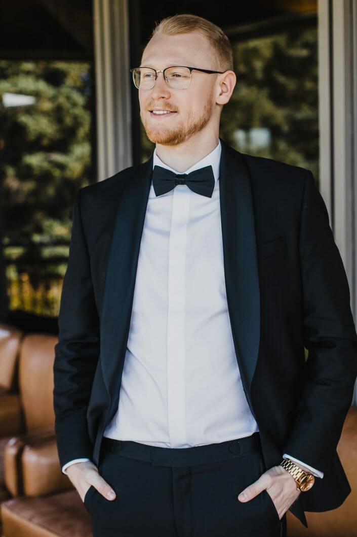 Elegant Groom Wedding Portrait | Bouldaer Colorado Elopement Photographer