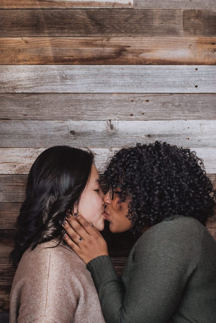 Same sex engagement photo session in downtown RiNo Denver | Colorado LGBTQ friendly photographer