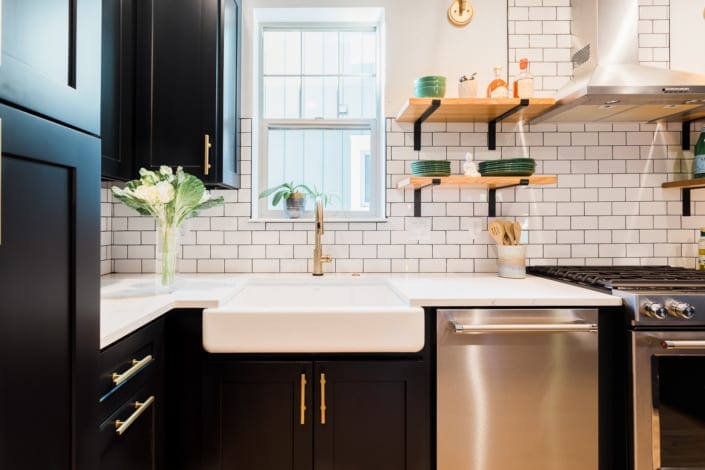 White and Black Kitchen Photo | Colorado Real Estate Photographer