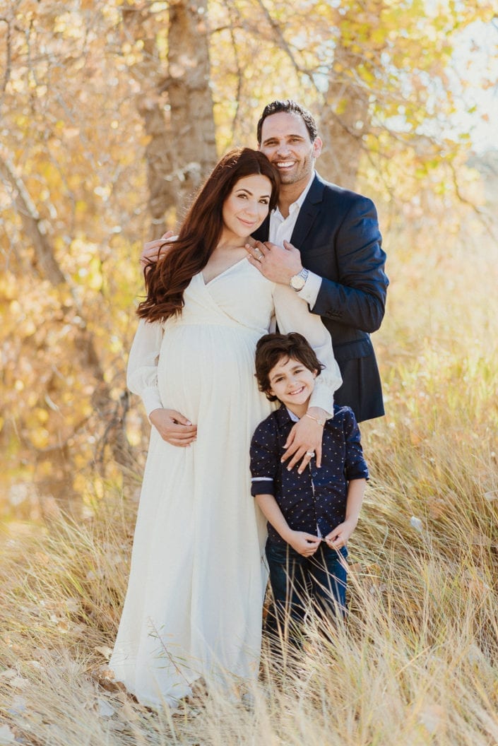 Family Maternity photo session in Denver Fall Foliage Trailhead | Colorado Lifestyle Photographer