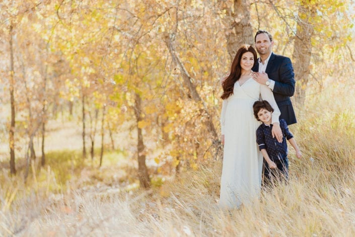 Family Maternity photo session in Denver Fall Foliage Trailhead | Colorado Lifestyle Photographer