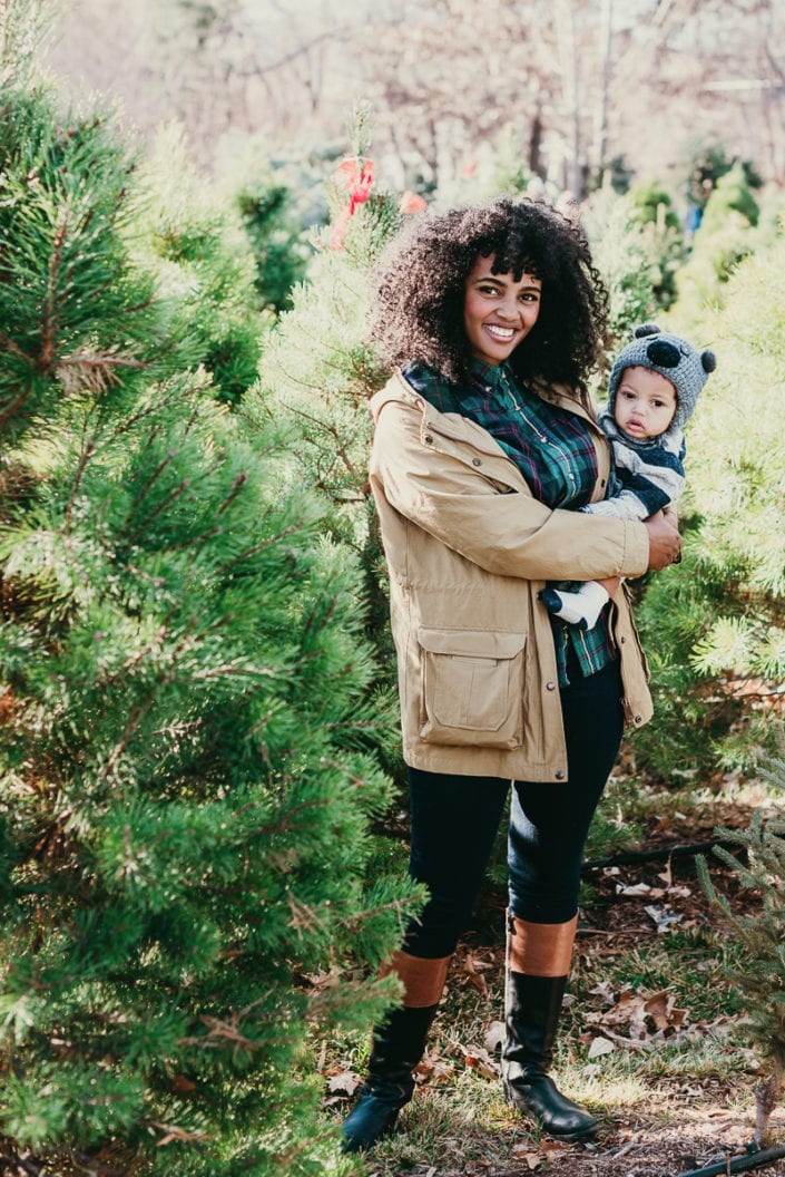 Family Christmas tree photo session in Denver | Colorado Lifestyle Photographer