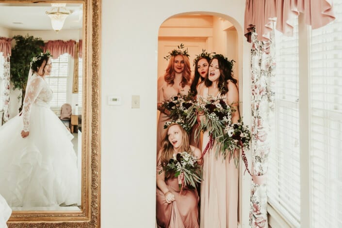 Wedding Bride with Bridesmaids | Denver Colorado Elopement Photographer